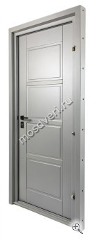 Входная дверь в квартиру серого цвета МДФ филенка СДД-005 - купить от производителя Мосдвери Входная дверь в квартиру серого цвета МДФ филенка СДД-005